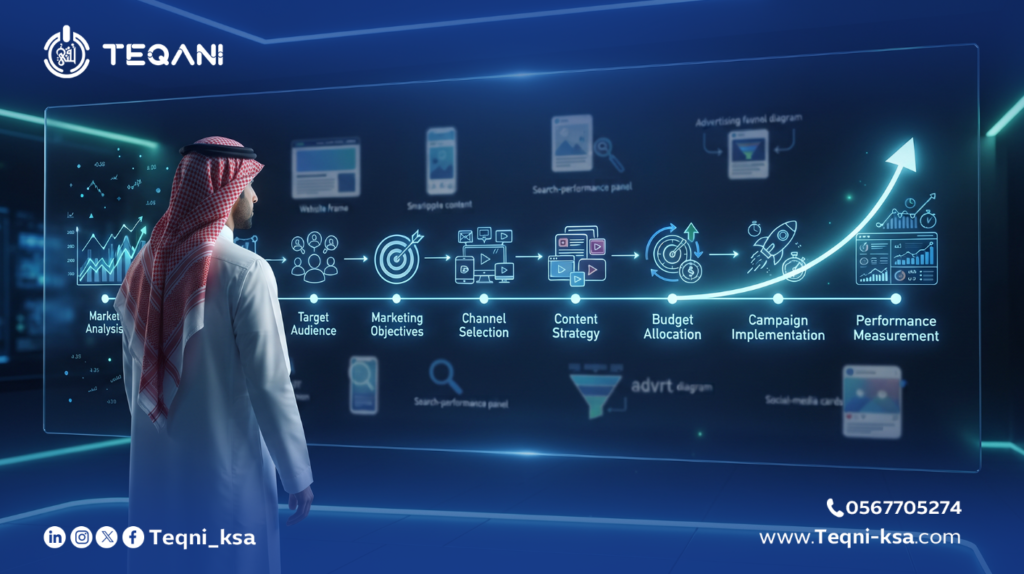 8 خطوات لبناء خطة تسويق رقمي للشركات السعودية.